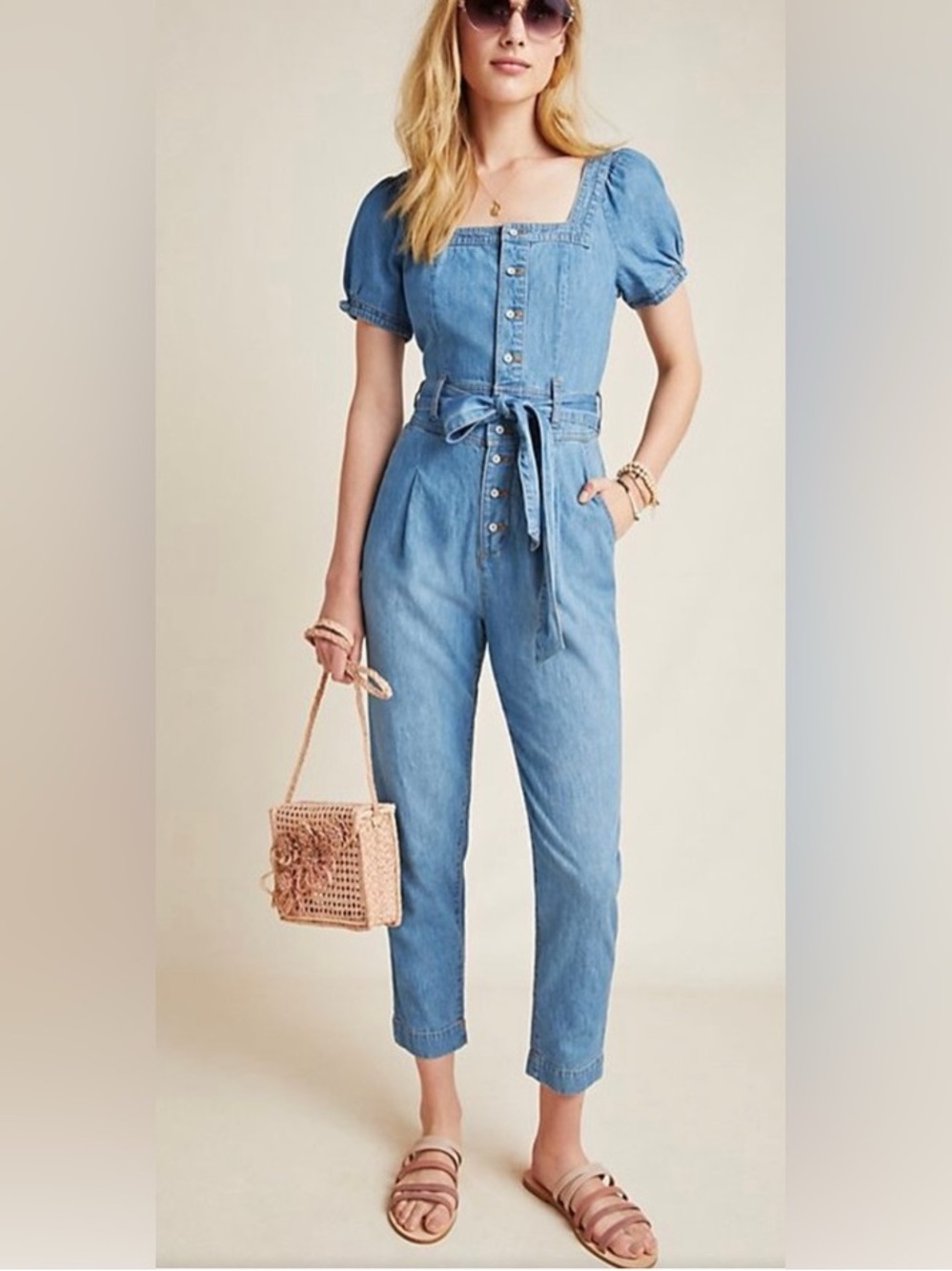 Pilcro Denim Tie Jumpsuit Size 4
